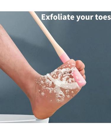 Toe Gap Cleaning Brush Silicone Foot Scrubber for Shower Foot Scrubber in Shower 15.7" Foot Scrubber in Shower with Long Handle Silicone Foot Brush (2 Set Gray) - Buy Online on GoSupps.com