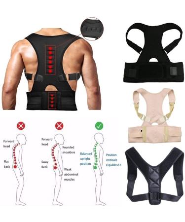 Posture Corrector Back Brace Shoulder Back Support Belt Shoulder Posture Adjust Magnetic Therapy for Unisex (Color : Beige Size : Small) Feito na China Full moon lofty ambition - Buy Online on GoSupps.com