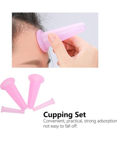 4PC Silicone Massage Cups Set - Moisture Absorption Cupping Therapy for Body Care & Daily Household Use (Pink) - Buy Online on GoSupps.com