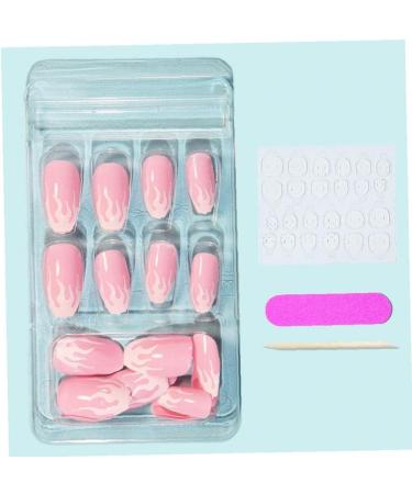2set Detachable Long Coffin False Nails with Designs Press on Nails Wearable Fake Nail Decor Full Cover Art Tips - Buy Online on GoSupps.com