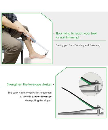 Long Handled Toenail Clippers Wide Jaw Opening Free Bending for Thick Nails for The Seniors Overweight Disabled with Arthritis Easy Reach Pedicure Auxiliary Tools (L-Length 28.3 inch) - Buy Online on GoSupps.com