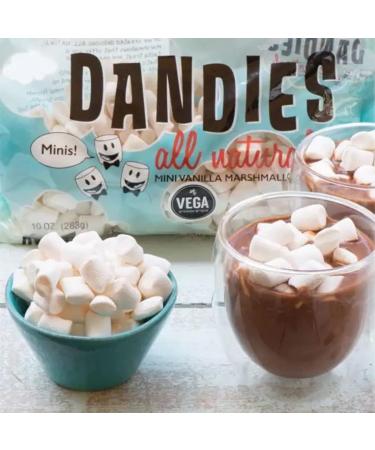 Dandies Vegan Vanilla Flavoured Mini Marshmallows 200g | Vegetarian Friendly | Gluten Free | Non-GMO | No Artificial Flavours Or Colours | Kosher | Allergen Free | Plant Based Snack Vanilla Mini 200g - Buy Online on GoSupps.com