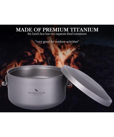 Boundless Voyage Titanium Canteen Mess Kit with Lid - Portable Outdoor Camping Bowl - Buy Online on GoSupps.com