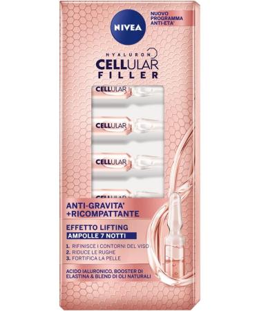 NIVEA CELLULAR FILLER Anti Gravity + Recompacting Ampoules Lifting Effect Face serum x 7 x 8.40 ml Anti-wrinkle facial serum in ampoules Hyaluronic acid and elastic face serum - Buy Online on GoSupps.com