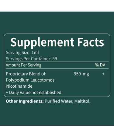 Polypodium Leucotomos Extract Skin Care Drops with Nicotinamide - Liquid Supplement Supports Anti-Aging Combats Free Radicals and Promotes Skin Health & Immunity. 2oz Original 2 Fl Oz (Pack of 1) - Buy Online on GoSupps.com