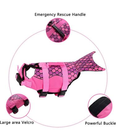 Omem Life Jacket for Dogs - XL Rose | Ideal for Swimming Surfing & Boating - Durable & Safe Puppy Life Jackets for Pools - Buy Online on GoSupps.com