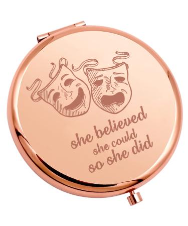 SEIRAA Theatre Drama Teacher Compact Mirror Actor Actress Gift Pocket Mirror She Believed She Could (Drama Pocket Mirror)