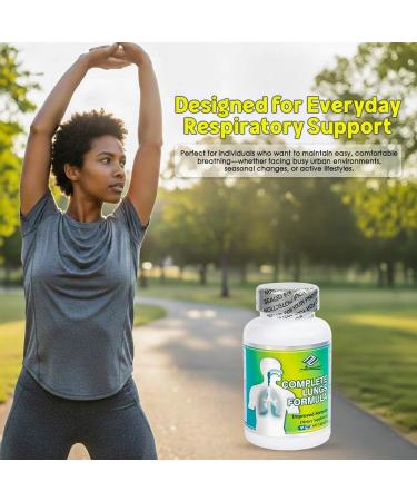 Nu-Health Complete Lungs Formula | Herbal Respiratory Support Supplement with NAC Mullein Marshmallow Root Oregano & Antioxidants | Supports Breathing & Lung Wellness | 60 Capsules - Buy Online on GoSupps.com