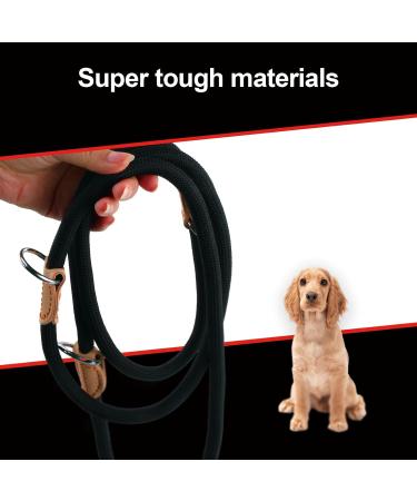 2m Durable Dog Leash with 2 Carabiners - Nylon Double Lined Training Line for Small Medium & Large Dogs | Portable Exercise Leash in Blue - Buy Online on GoSupps.com