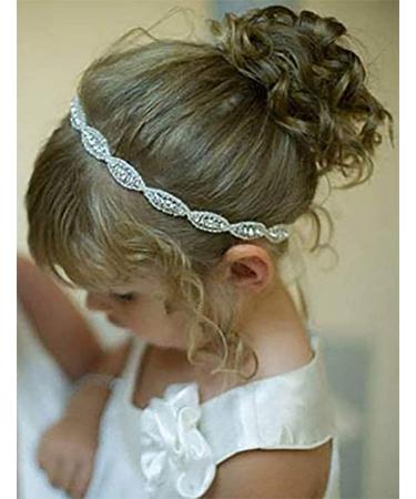 Denifery Flower Girl Rhinestone Crystal Headband Baby Headbands Gatsby Headband Wedding Hair Accessories for Festival Special Holiday Halloween