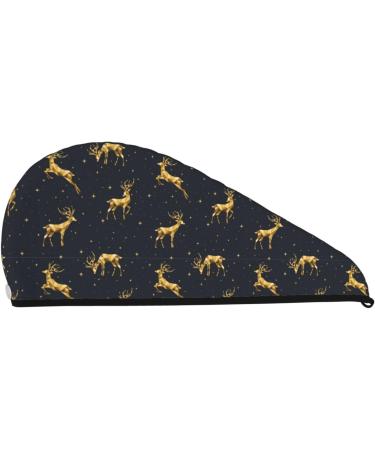 Christmas Deers Microfiber Hair Towel - Soft & Super Absorbent Wrap for Long Curly Thick Hair | Quick Dry Coral Velvet for Women - Buy Online on GoSupps.com