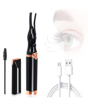 Buqikma Heated Eyelash Curlers Electric Eyelash Curler 3 Temp Modes 2in1 Clip-Type Eyelash Curlers with Built-in Comb Rechargeable Heated Lash Curler for Quick Heatin Lashes Curl Tool