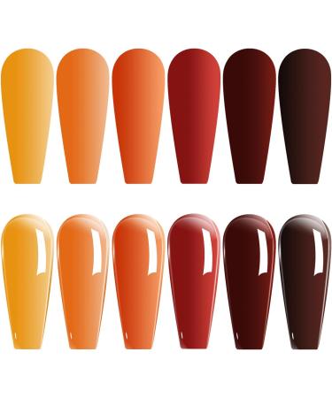 Vishine Amber Jelly Crystal Gel Nail Polish Collection Translucent Tortoise Shell Nails Red Coral Burnt Orange Grey Amber Brown 6 Colors Soak Off UV LED Nail Art Kit 8ml - Buy Online on GoSupps.com