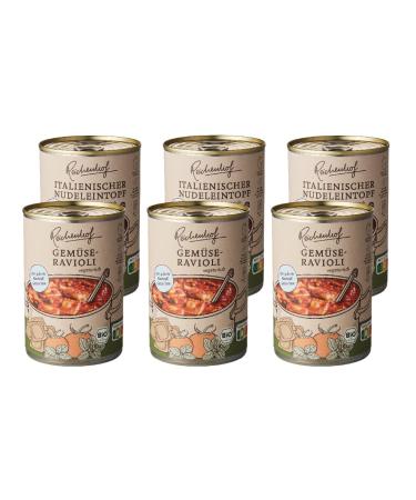 Reichenhof I Organic ready meals 6-pack Italy I 3x Ravioli (3x 400g) and 3x Italian pasta pot (3x 400g) - Buy Online on GoSupps.com