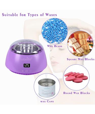 Digital Portable Electric Wax Warmer 16.9oz for Hair Removal - Violet with See-Through Cover - Buy Online on GoSupps.com