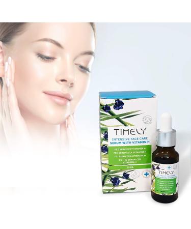 TiMELY Intensive facial serum with vitamin H 20 ml biotin vitamin E macadamia oil stimulates recovery processes protects against excessive water - Buy Online on GoSupps.com