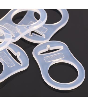 RTYGHJ 10pcs Silicone Button Rings for Pacifier Holders | Dummy Clip Adapters - Clear | International Shipping Available - Buy Online on GoSupps.com