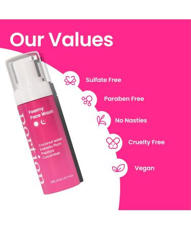 PORTION Foamy Face Wash - Gentle Face Cleanser for All Skin Types: Foaming Face Wash for Oily Skin & Hydrating Cleanser for Dry Skin - Simple Facial Cleanser w/Cucumber & Kakadu Plum 200ml - Buy Online on GoSupps.com