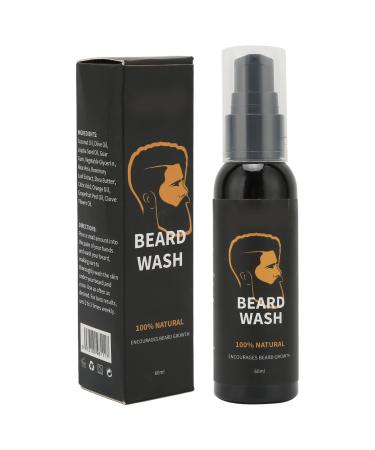 60ml Beard Shampoo Portable Facial Cleansing Softening Shampoo Men Beard Water Care Set For Home Use