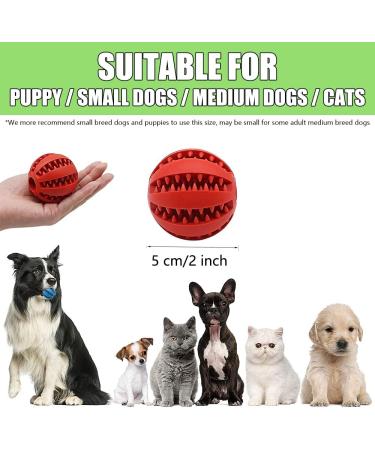 Speedy Panther 2Pcs Dog Treat Dispenser Ball Toy Interactive Dog Toys for Boredom Teeth Cleaning Chew Toy Rubber Ball for Puppy Small Dogs (S) 5cm Blue&Red - Buy Online on GoSupps.com
