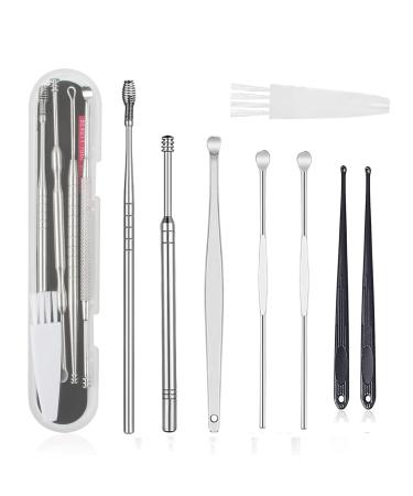 NBEW Ear Pick Earwax Removal Kit  Ear Cleaning Tool Set  Ear Curette Ear Wax Remover Tool with a Storage Box (8 PC)