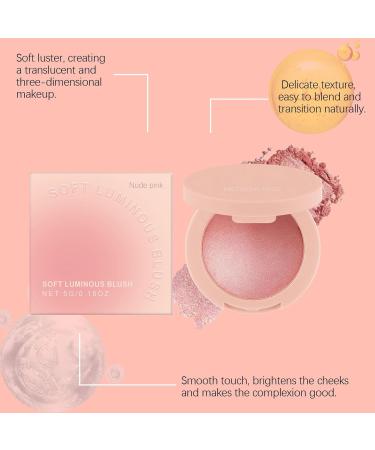 Blush Powder Powder Blush Face MakeupHighly Pigmented Glitter Cosmetics Long Lasting Buildable For Women Girls Party Wedding Nude - Buy Online on GoSupps.com