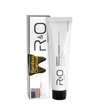R&O Ageratum Whitening Toothpaste with Bamboo Charcoal 3.53 oz - Great for Teeth Whitening Removes Stubborn Stains Long - Lasting Fresh Breath Reduces Plaque Promotes Oral Health