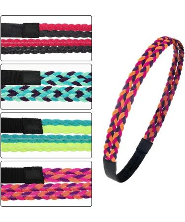 Women's Workout Sweatbands - Non Slip Athletic Headbands for Running - Moisture Wicking - Pack of 4 - Buy Online on GoSupps.com