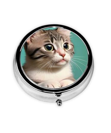 A Curious Catround Pill Box 3 Compartment Round Pill Box Organizer #Portable Travel Pill Box for Traveling.