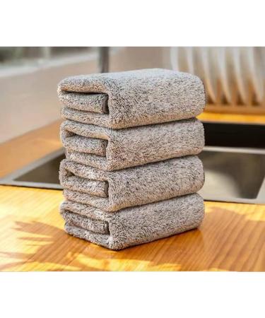 15 Pack Bamboo Fiber Kitchen Cloth Cleaning Cloth Dish Towels Dishcloth Dishrag Super Absorbent Dishtowels Ultra Soft Nonstick Oil Washable Fast Drying Easy to Clean(8x8 inch)