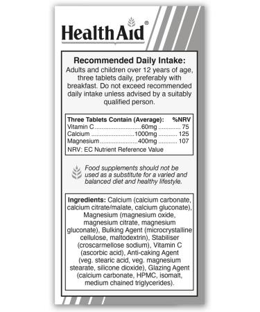 HealthAid Magnesium & Calcium Tablets - 90 Count - Buy Online on GoSupps.com