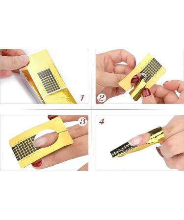 Nail Forms for Gel Builder 100 PCS Paper Nail Forms for Gel Nails Gold Nail Extensions Forms Self Adheisive Nail Form Stickers Nail Forms Extension Guide - Buy Online on GoSupps.com