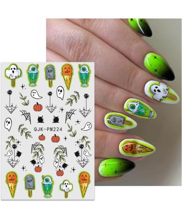 JMEOWIO 9 Sheets Halloween Nail Art Stickers Decals Self-Adhesive Cute Ghost Dog Pumpkin Nail Supplies Nail Art Design Decoration Accessories - Buy Online on GoSupps.com