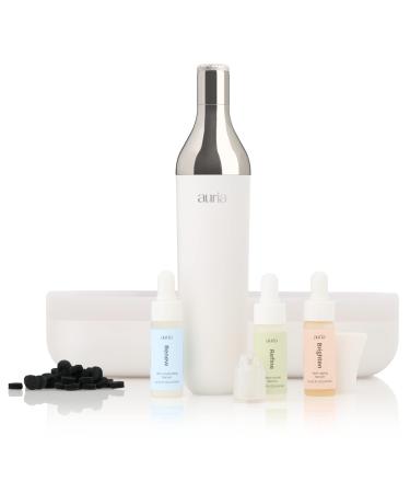 Auria Vita Trio - Home Microdermabrasion Machine - Face Exfoliator  Pore Extractor & Kinetic Toner - 3-in-1 Treatment Device and 3 Facial Serums