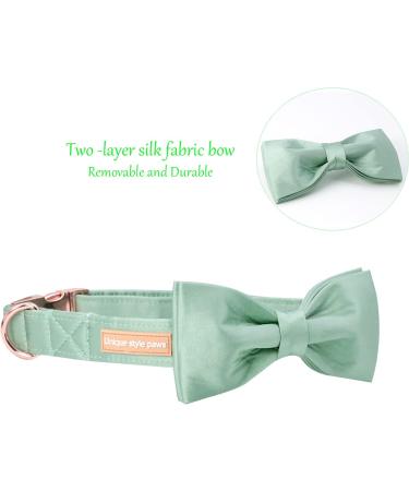 Unique Style Paws Green Satin Adjustable Dog Collar - Halison Schleife for XS Dogs | Perfect Gift for Male & Female Pets - Buy Online on GoSupps.com