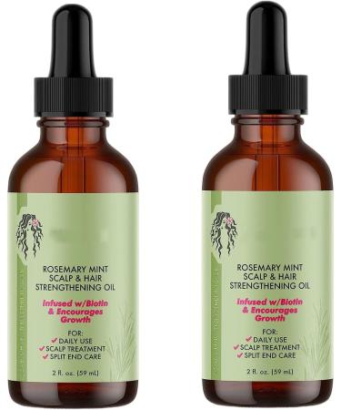 K.KIECHEL Mielle Rosemary Mint Scalp & Hair Strengthening Oil With Biotin And Essential Oils Nourishing Treatment Growth Dry Scalp Safe All Types 2 - Fluids Ounces (2PCS) 1.0 millilitre