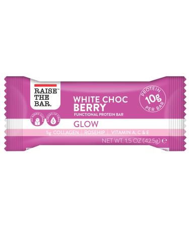 Raise the Bar Glow White Chocolate Berry Nutrition Bars - 16 x 1.5oz Packs - Buy Online on GoSupps.com