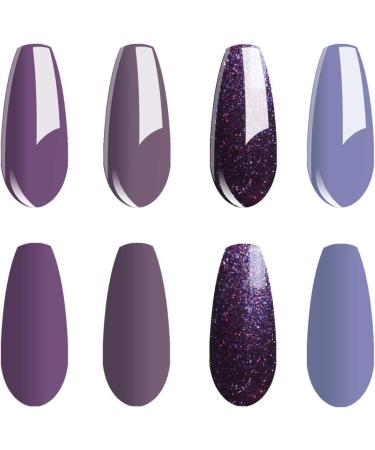 Vishine Glitter Purple Gel Nail Polish Set 4 Colors Purple Shade Gel Polish Kit Soak Off UV Lavender Nail Gel Polish 15ml - Buy Online on GoSupps.com
