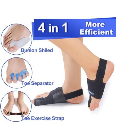 2023 Updated Toe Corrector Set - Bunion Splint & Toe Separator for Hallux Valgus - Orthopedic Bunion Brace with Exercise Strap - Pain Relief Kit (Free Black) - Buy Online on GoSupps.com