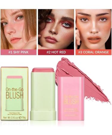 PICKX On-the-Go Makeup Blush Stick Tinted Moisture Stick Shadow Lips Cheek Blusher Creamy Makeup Long Lasting Natural Nude Makeup for All Skin (3PC) - Buy Online on GoSupps.com
