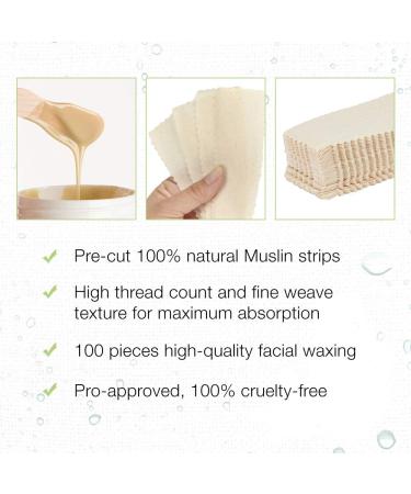 Small Facial Muslin Wax Strips - Pre-Cut 100 Count for Hair Removal - Buy Online on GoSupps.com