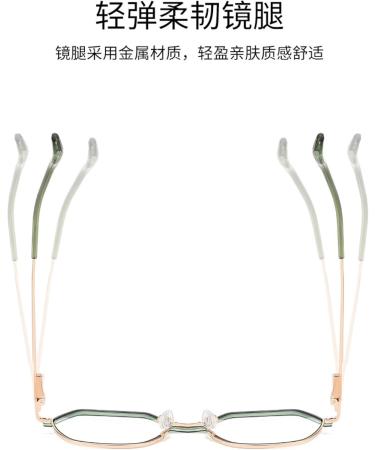 SERONI Metal Polygon Frame Blue Light Blocking Glasses - Anti UV Ray Computer & Reading Glasses for Men & Women - Gold-Blue - 52mm - Buy Online on GoSupps.com