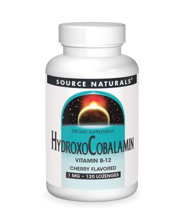 Source Naturals HydroxoCobalamin Vitamin B12 Cherry Flavored Lozenge 1 mg 120 Tablets