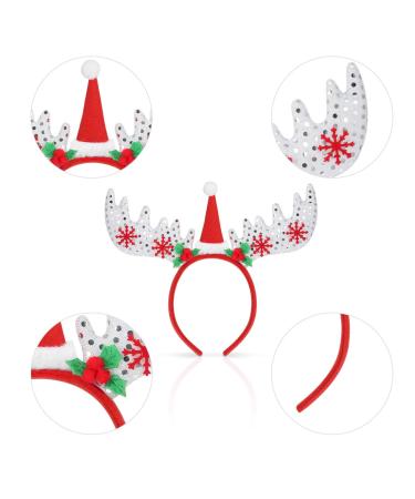 Frcolor Christmas Reindeer Headbands - Fun Holiday Hairbands for Adults & Kids | 4PC Party Favor Set - Buy Online on GoSupps.com