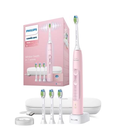 Philips Sonicare Advanced Whitening Edition Rechargeable Electric Toothbrush 4 Modes 3 Intensities Gum Pressure Sensor Bluetooth Uk 2-Pin Bathroom Plug - Pink - HX962P