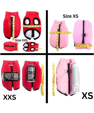 Waterproof XXS Dog Coat Padded Fleece Zip Up Coat Chihuahua Puppy Tiny Toy Clothes Teacup Miniature Tiny Breeds (Pink XXS) XXS: Tiny Miniature Size e.g. Newborn Chihuahua Pink - Buy Online on GoSupps.com