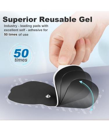 Premium Wireless TENS Unit Electrode Pads | Reusable Self Adhesive 3.5mm Connector Non-Irritating Design - Black - Buy Online on GoSupps.com