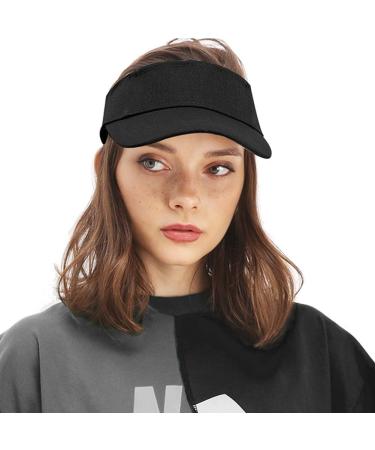 Ultrafun Unisex Adjustable UV Protection Sun Visor Hat Cap - 12 Pack Black - Ideal for Beach, Pool, Golf, Tennis - Buy Online on GoSupps.com