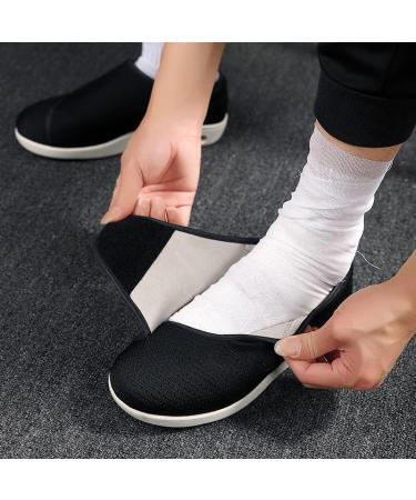 Bekeruw Extra Wide Diabetic Shoes with Adjustable Strap - Unisex Men & Women Slip-On Walking Sneakers for Swollen Feet - 3 Pairs Insoles Included - Black - Size 8 - Buy Online on GoSupps.com