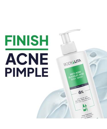 BodyLita Anti Acne Glycolic Acid Body Wash for Acne Prone Skin Helps Improve Skin Texture with Salicylic and Azelaic Acid 5.07 Fl Oz (1) - Buy Online on GoSupps.com